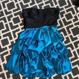 Black and blue cocktail dress
